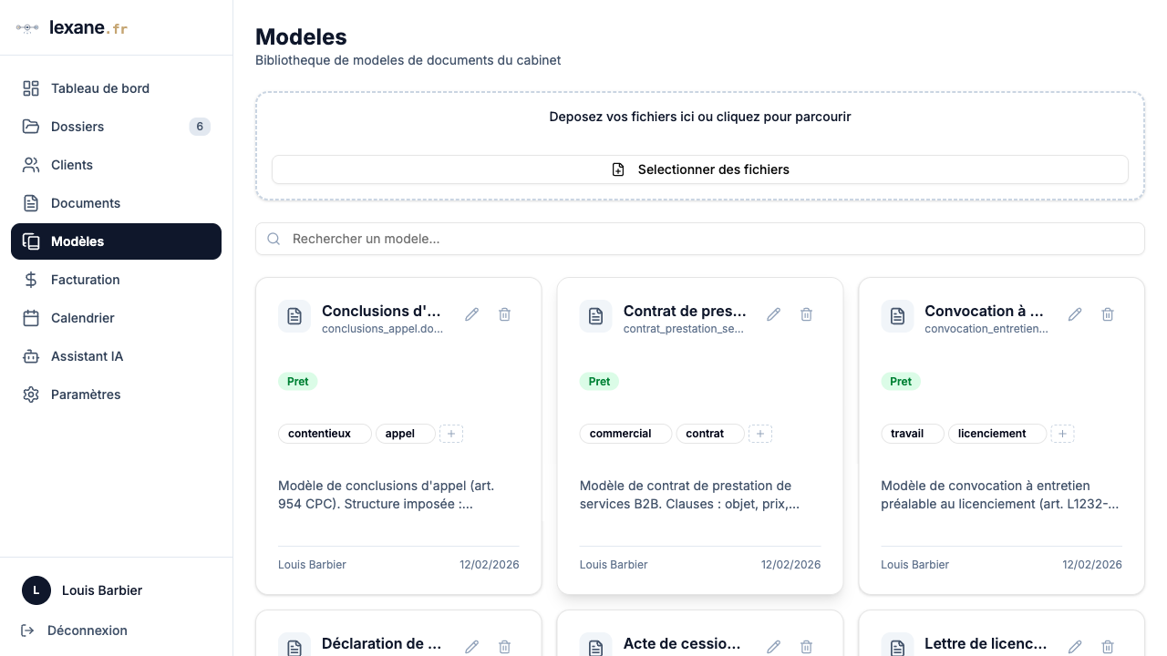 Bibliothèque de modèles avec les cartes et catégories